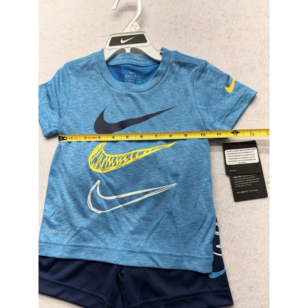Nike Toddler Boys Dri-FIT Dropsets T-Shirt & Shorts 2-Piece Set 2T NWT Blue